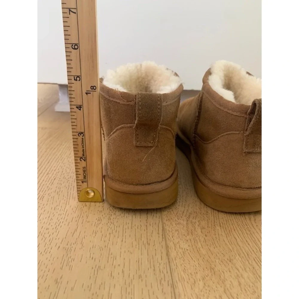 Quince Australian Merino Wool Shearling Ankle Boots Chestnut Brown Womens 8